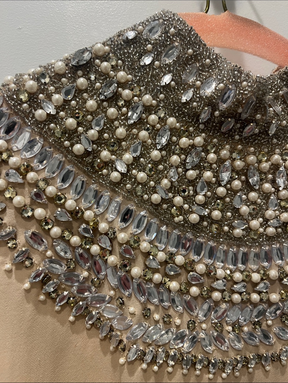 Haute Hippie Champagne Beaded Mock Neck Sleeveless Top - Picture 4 of 15